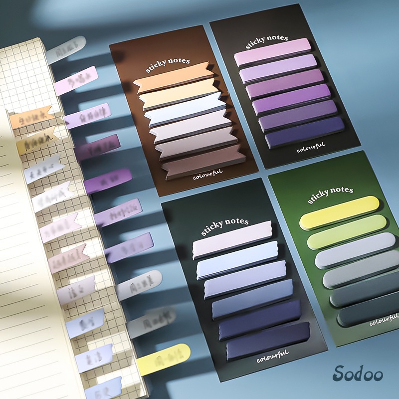 

Stiker indeks label warna Morandi siswa kantor menggunakan stiker bookmark klasifikasi - SO