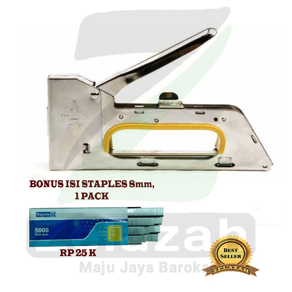 

MURAH BERKUALITAS!!! GUN TACKER STAPLES TEMBAK BONUS ISI RAPID (5000PCS)