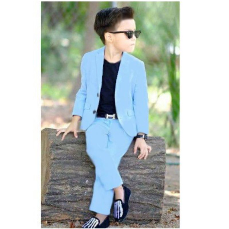 Setelan Baju Anak Laki-laki 2in1 Usia 3 4 5 Tahun-Jas Blazer Anak Cowok New Korea Style Elegan Murah