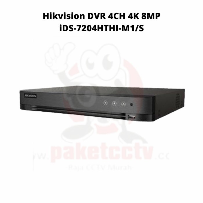 HIKVISION DVR 4CH 4K 8MP DVR 4 CHANNEL IDS-7204HTHI-M1/S