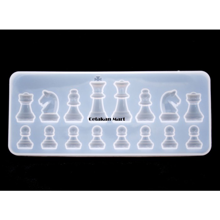 CM Cetakan Resin Epoxy Craft DIY Catur 3D Silikon