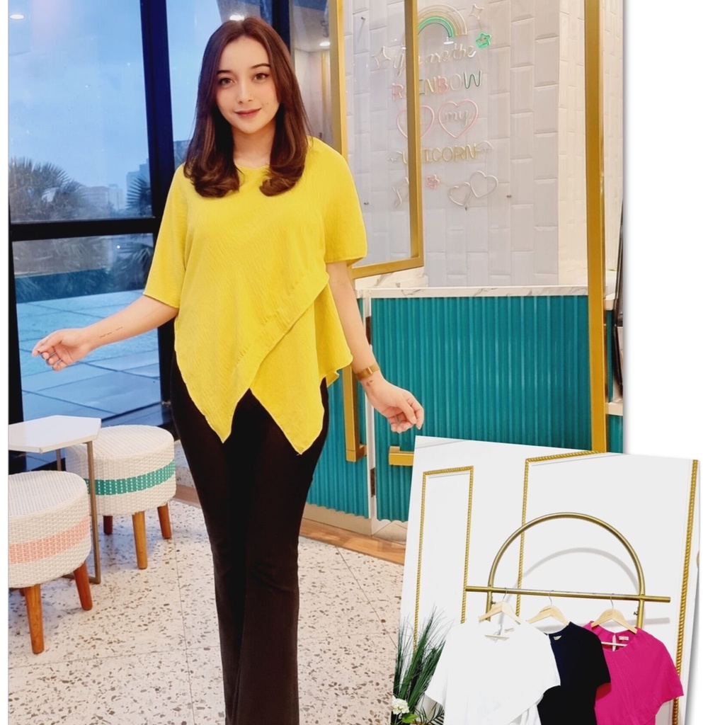 baju atasan wanita blouse/BLOUSE POLOS CRINKLE IMPORT TERMURAH / ATASAN WANITA