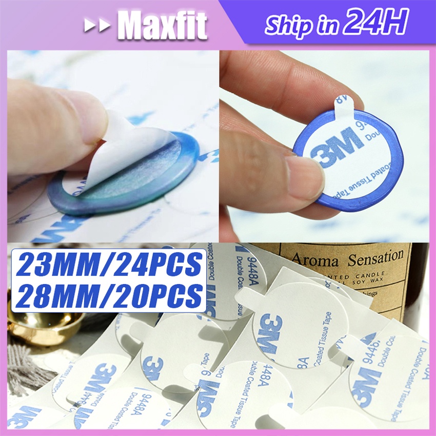 

20/24 Pcs Double Tape Bulat Wax Seal Sticker Perekat Wax Seal Stamp Serbaguna Craft Silicone Mat Adhesive