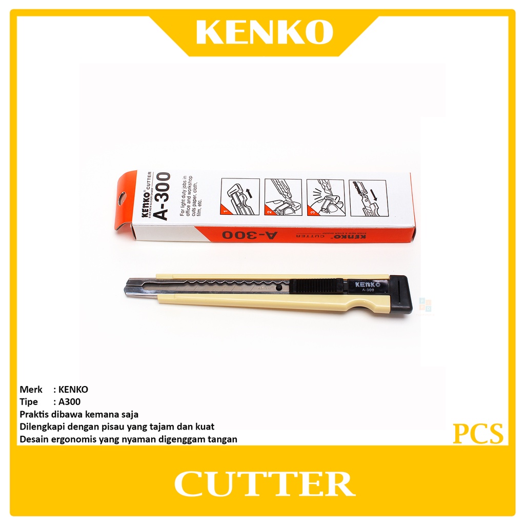 

KENKO - Cutter Kecil A-300 Auto Lock - Pcs