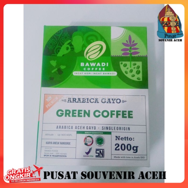 

Green Coffee / kopi hijau Arabika Gayo Bawadi Aceh 200 gr