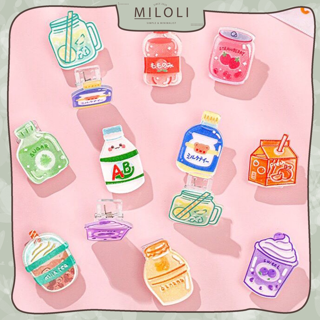 

[MILOLI] 1Pcs CLIP DRINK BOTTLE Pvc Kartun Lucu Paper Clip Mini Multifungsi - F0211