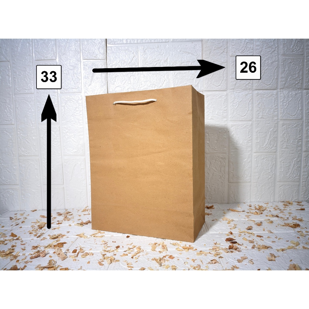

Paperbag Tegak Polos Warna Cokelat P26xL12xT33