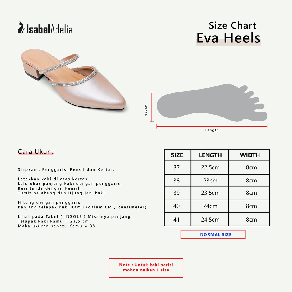 Isabel Adelia EVA Block Heels Slop Wanita Hitam Gold Latte