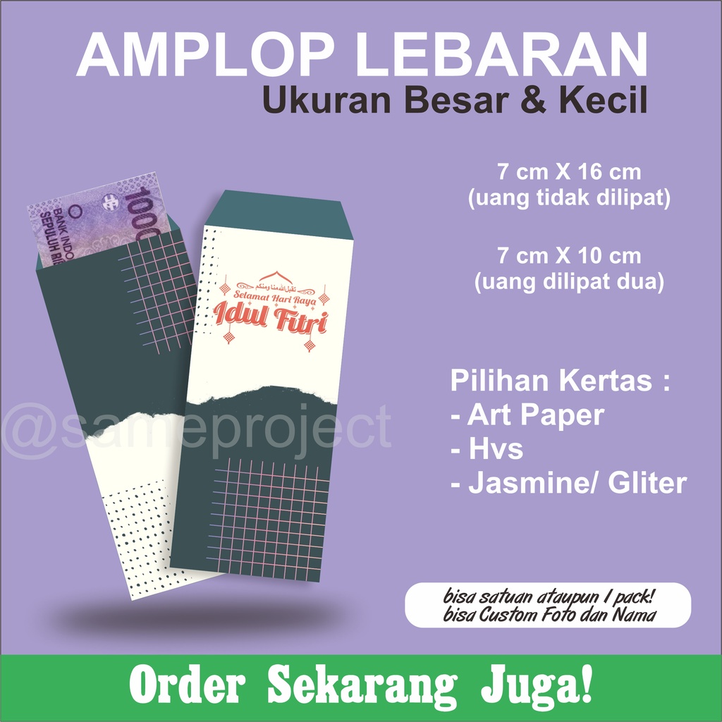 

Amplop Lebaran Custom series 2 / Angpao amplop Idul Fitri custom desain dan nama SERIES 2