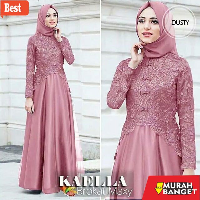 Tren baju lebaran wanita 2023- GAMIS BRUKAT MAXY KAELLA/BAJU MUSLIM/GAMIS SYARI/GAMIS KONDANGAN PREM