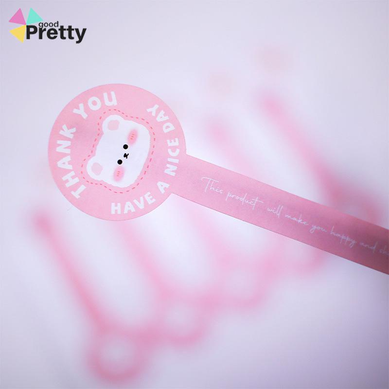 100Pcs/1 Roll Stiker Terima Kasih Thank You Stiker Untuk Dekorasi - PD