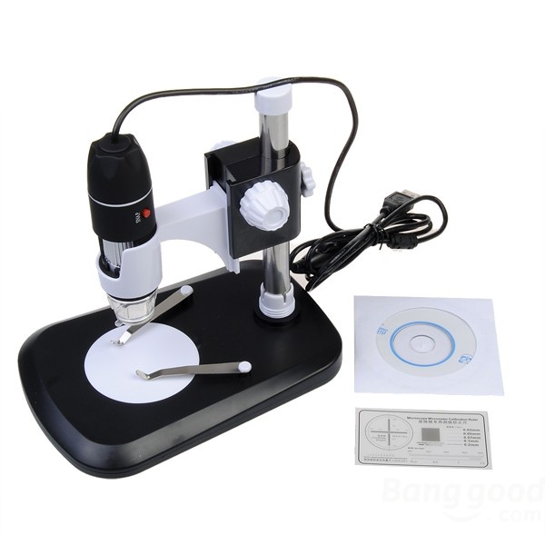 Mikroskop Kaca Pembesar Digital Microscope Endoscope 500X USB + Stand