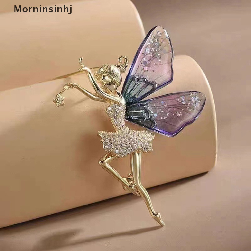 Mornin Fashion Alloy Malaikat Peri Hias Zirkon Bros Untuk Wanita Mantel Berlian Imitasi Payet Korsase Pin Perhiasan Hadiah id