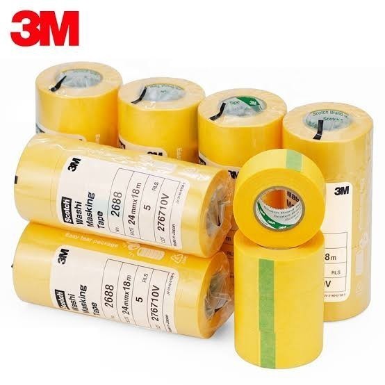 Masking Tape 3M 2688 Lakban Kertas Detailing 24mm x 18m Lem Kertas 3M