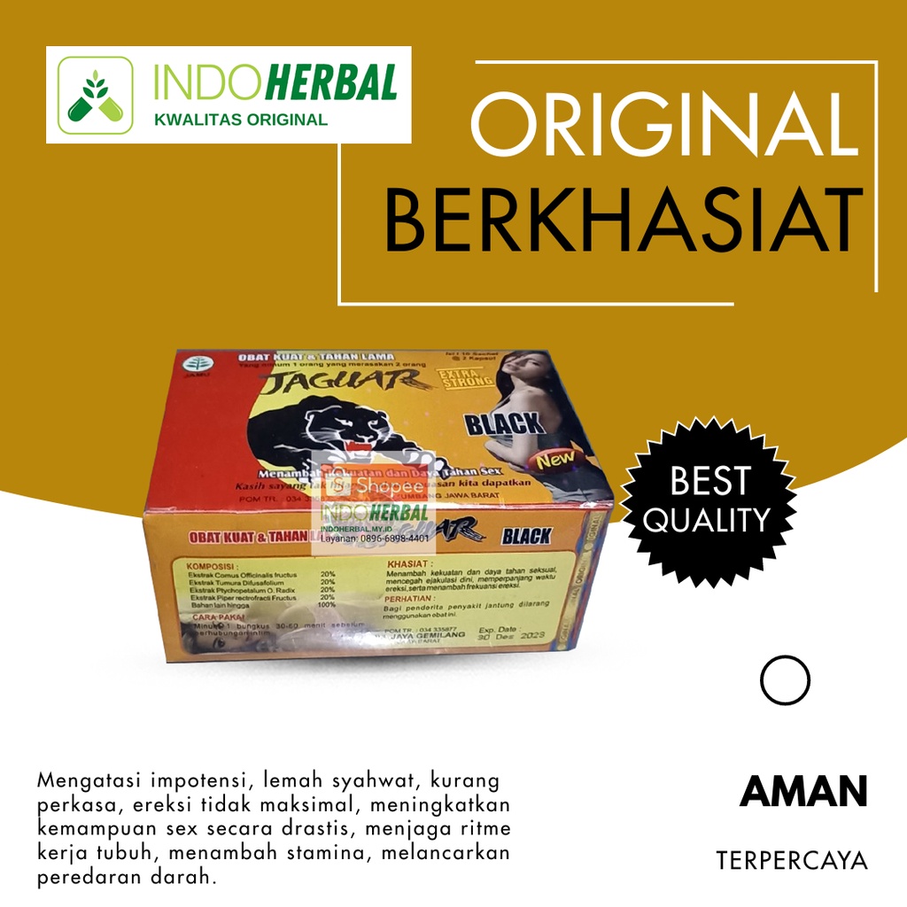 Suplemen Herbal Kesehatan Kapsul HerbalJaguar Black New Asli Original Obat Stamina Pria (Kuat) Tahan