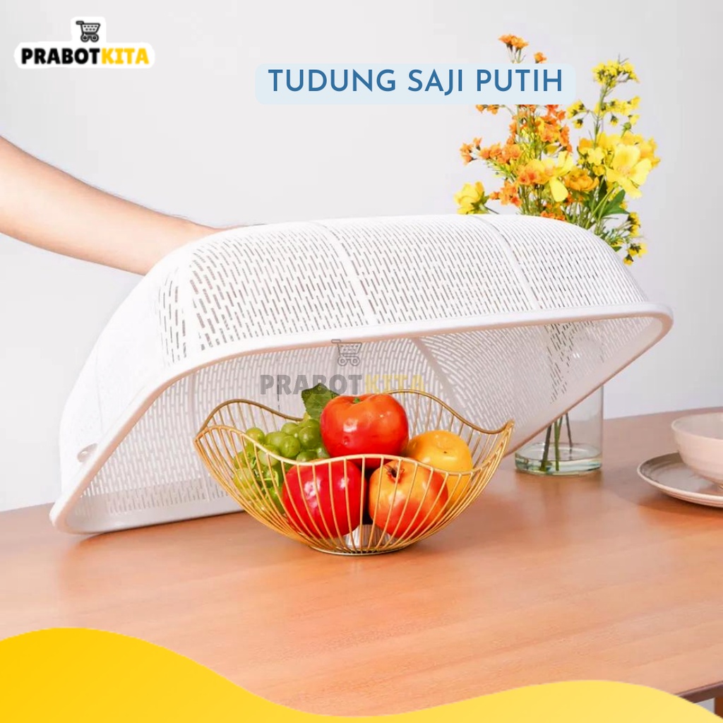 Tudung Saji Kotak Putih / Tudung Plastik Penutup Piring / Dish Cover