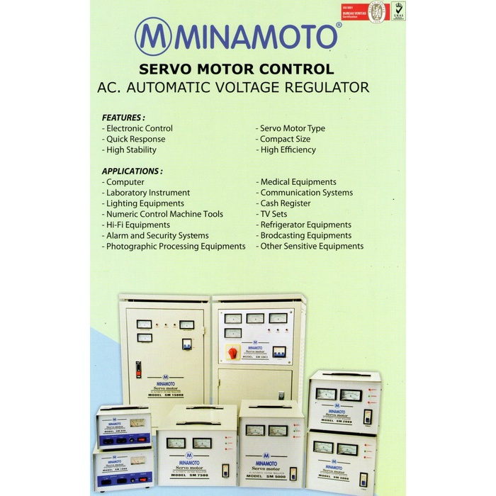 STABILIZER MINAMOTO SM-500 SM500 / 500VA 350WATT SERVOMOTOR GARANSI RESMI