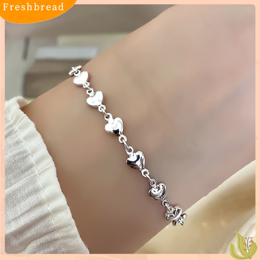 &lt; Freshbread &gt; Wanita Gelang Adjustable Manis Romantis Terang Luster All-match Dekorasi Hadiah Ulang Tahun Penuh Cinta Hati Rantai Gelang Pesona Perhiasan Untuk Pacaran