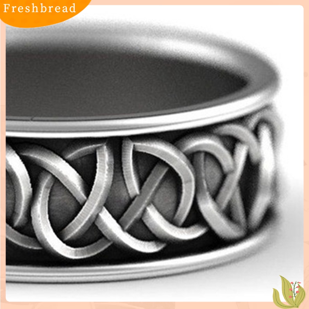 &lt; Freshbread &gt; Cincin Jari Gaya Retro Pola Halus Elektroplating Geometris Tahan Luntur Dekorasi Barang Fashion Nordic Mitologi Serigala Raksasa Pria Cincin Perhiasan Aksesori