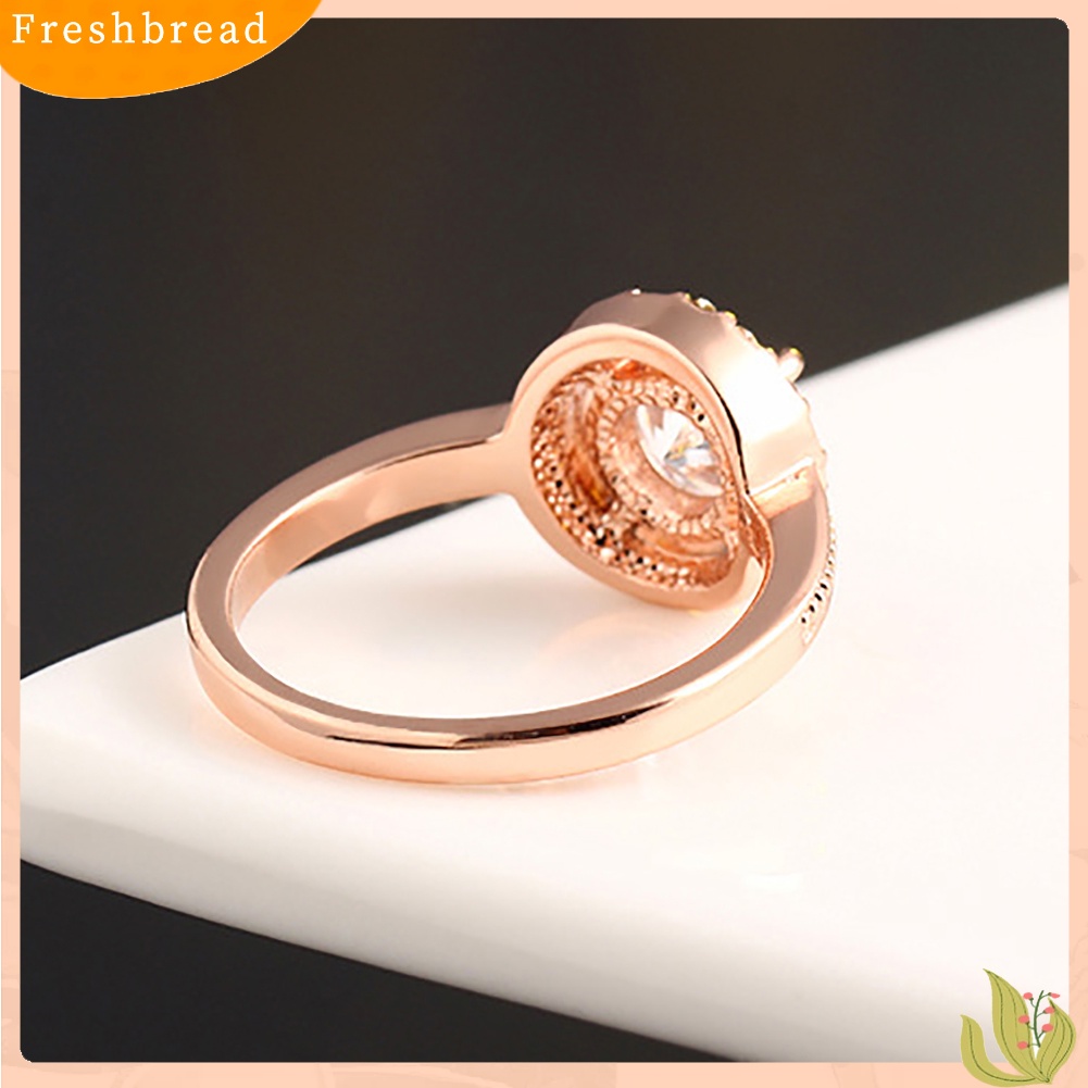 &lt; Freshbread &gt; Fashion Wanita Berlapis Emas/Perak Zirkon Jari Cincin Pernikahan Pertunangan Perhiasan