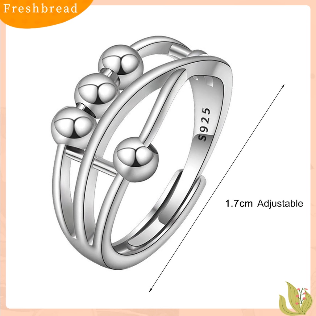 &lt; Freshbread &gt; Opening Adjustable Copper Anxiety Ring Stress Relief Geometris Manik-Manik Wanita Cincin Perhiasan Aksesori