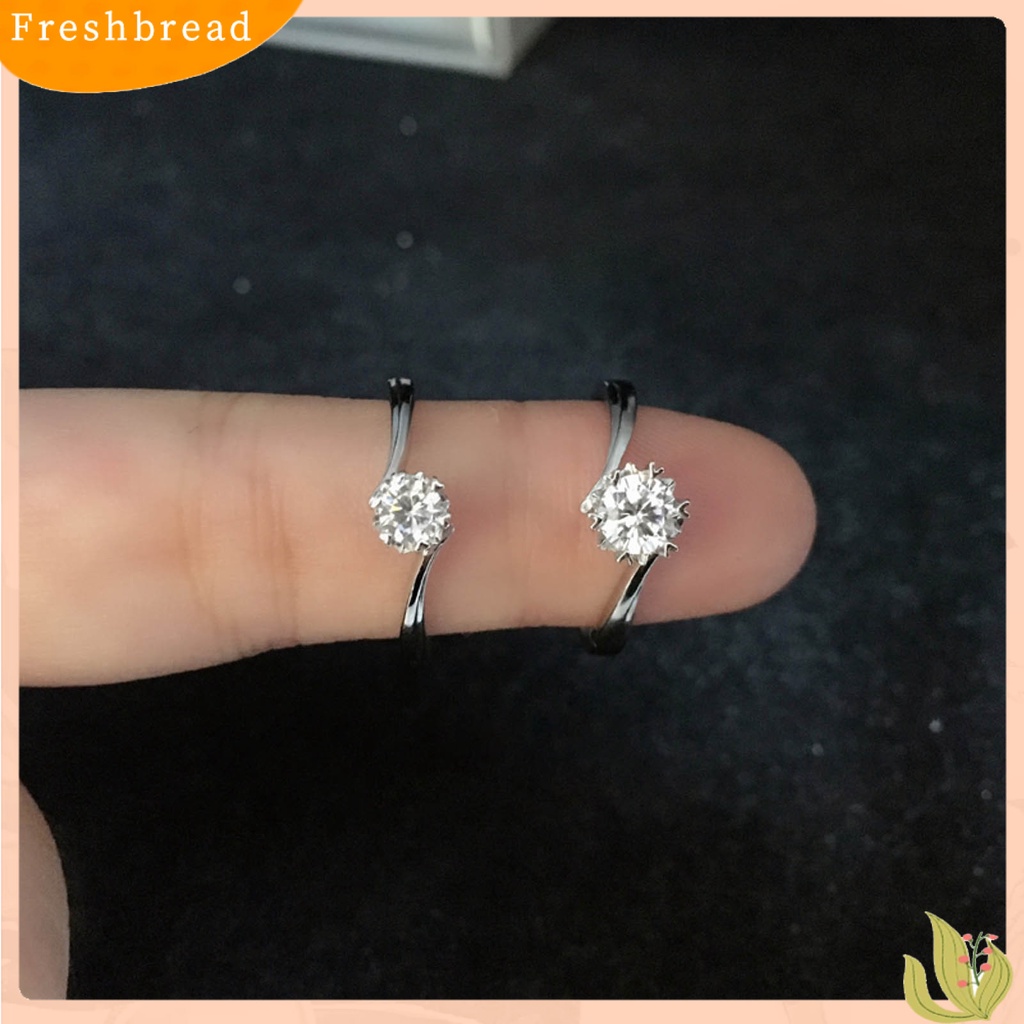 &lt; Freshbread &gt; Cincin Jari Shiny Rhinestone Electroplating Pengerjaan Halus Tahan Luntur Hias Tembaga Indah Snowflake Engagement Ring Perhiasan Aksesori