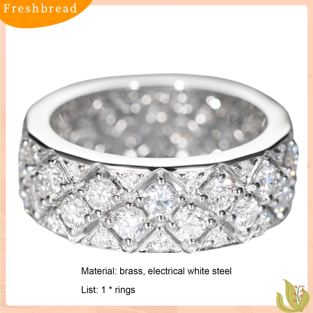 &lt; Freshbread &gt; Cincin Wanita Multi Ukuran Cincin Jari Kristal Imitasi Hias Bersinar Untuk Pakaian Sehari-Hari