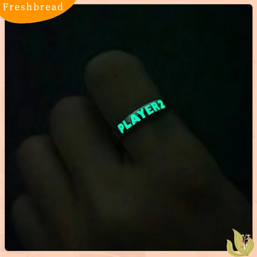 &lt; Freshbread &gt; Cincin Jari Electroplating Ukiran Permukaan Halus Bercahaya Hypoallergenic Dekorasi Unisex Couple Open Finger Ring Charm Jewelry