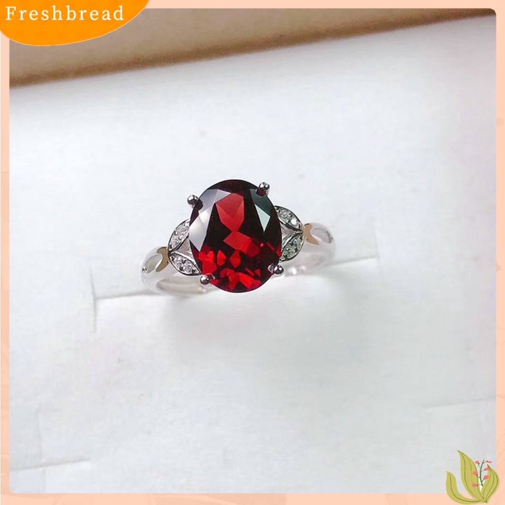 &lt; Freshbread &gt; Cincin Jari Geometris Perhiasan Imitasi Garnet Pembukaan Adjustable Sparkling Ring Untuk Pakaian Sehari-Hari