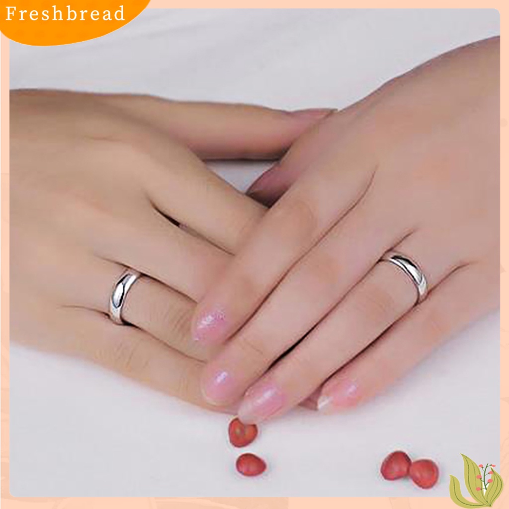 &lt; Freshbread &gt; Cincin Jari Perhiasan Jari Elegan Titanium Steel Couple Band Finger Ring Untuk Pesta