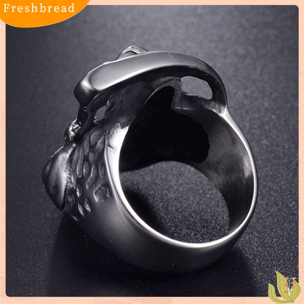 &lt; Freshbread &gt; Retro Punk Pria Wanita Tengkorak Kematian Sabit Jari Cincin Pesta Jalan Perhiasan Hadiah