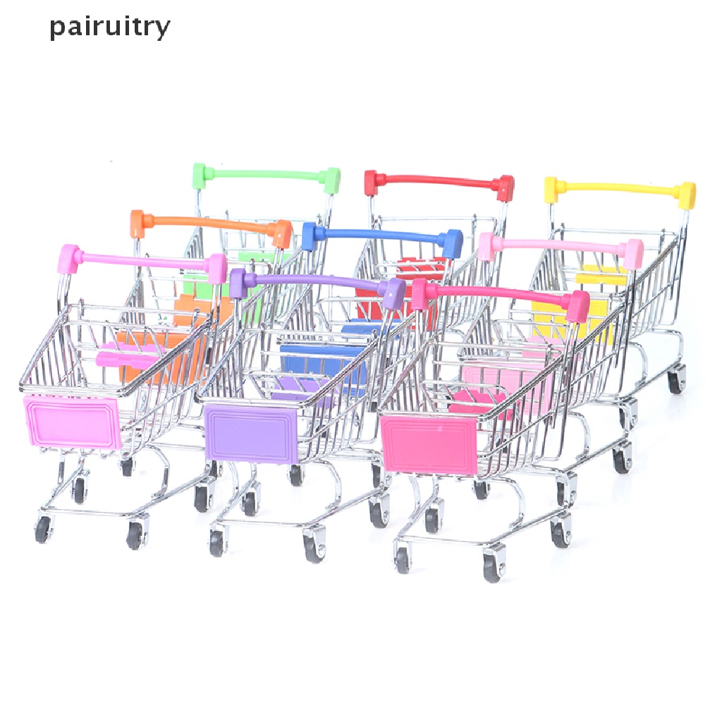 Prt 1pcs Keranjang Belanja Mini Supermarket Handcart Keranjang Belanja Penyimpanan Mainan PRT