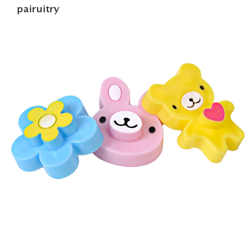 Prt 3pcs Pemotong Kerak Sandwich Cetakan Kue Roti Bento Maker Rabbit Panda Flower PRT