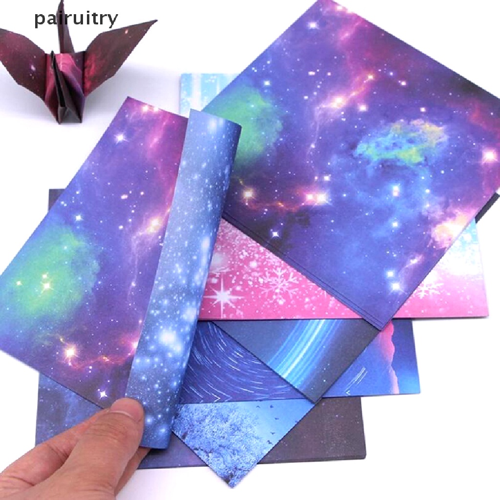 Prt 60/65Pcs Kertas Origami Bunga Bintang Luar Angkasa Lipat Dua Sisi DIY Papers Craft PRT