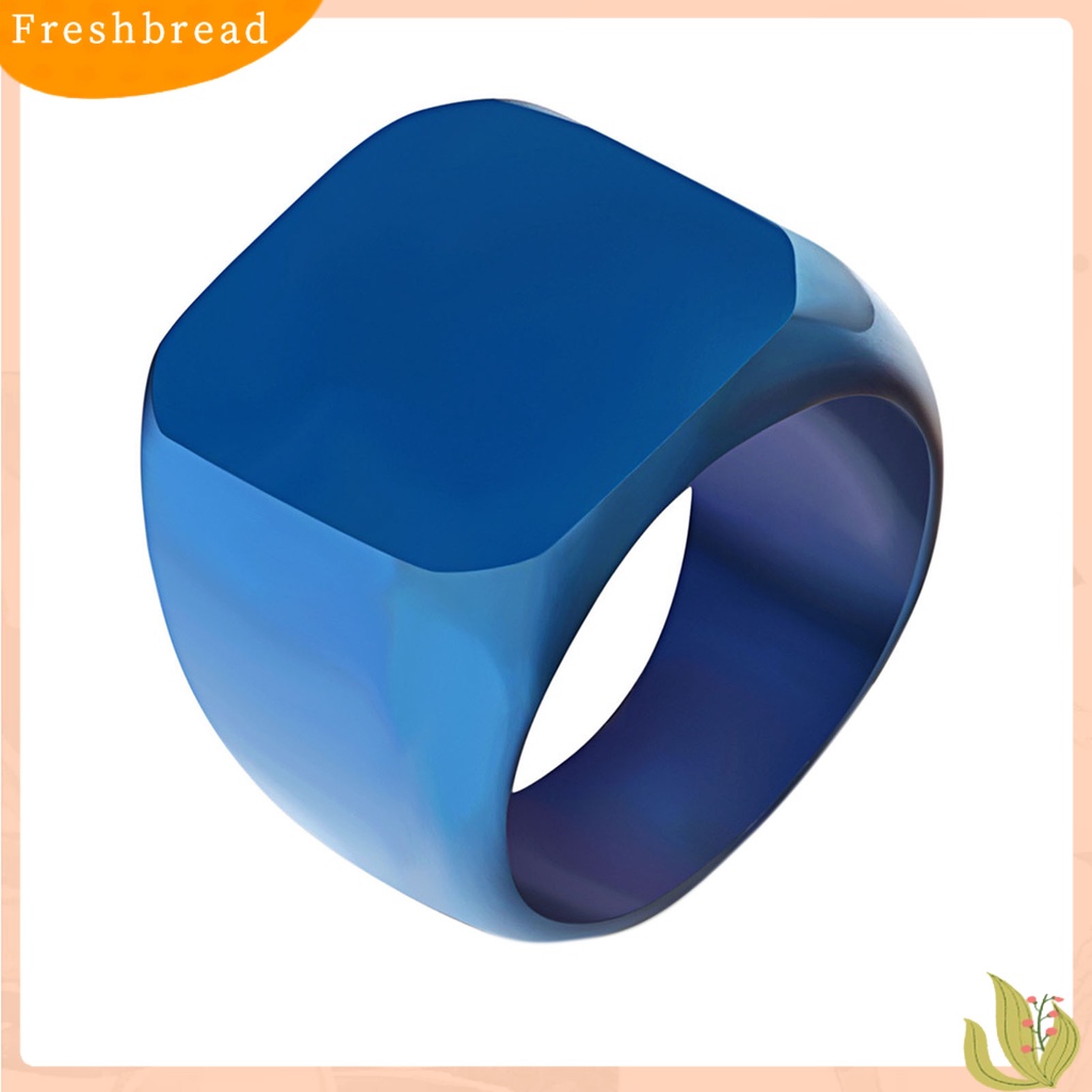 &lt; Freshbread &gt; Cincin Pasangan Gaya Sederhana Hip Hop Geometris Glossy Semua Pertandingan Dekorasi Hadiah Pria Wanita Cincin Persegi Pernikahan Pertunangan Perhiasan Untuk Pakaian Sehari-Hari