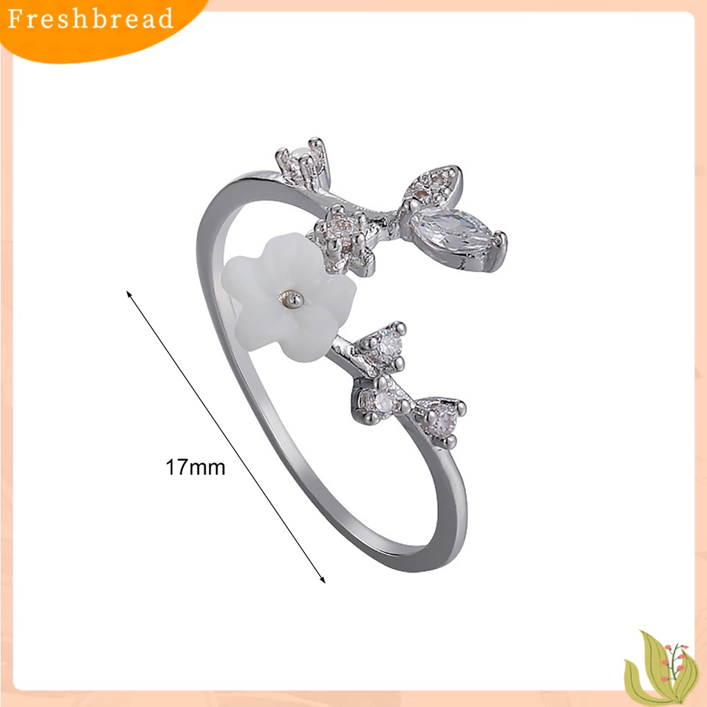 &lt; Freshbread &gt; Wanita Cincin Geometris All-match Hadiah Anniversary Open-end INS Mutiara Imitasi Shell Bunga Berlian Imitasi Cincin Untuk Pakaian Sehari-Hari