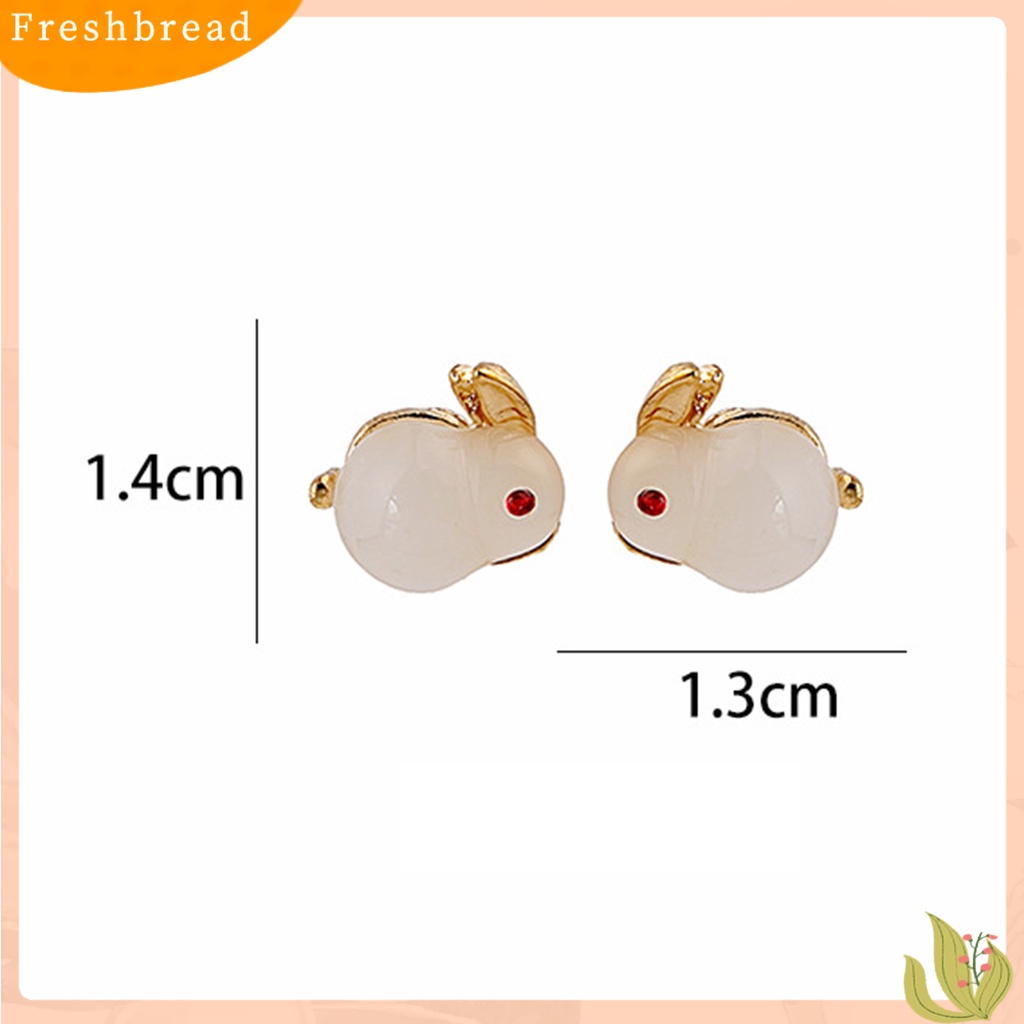 &lt; Freshbread &gt; 1pasang Anting Tusuk Wanita Realistis Tidak Alergi Mutiara Imitasi Bunny Drop Earrings Untuk Pacaran