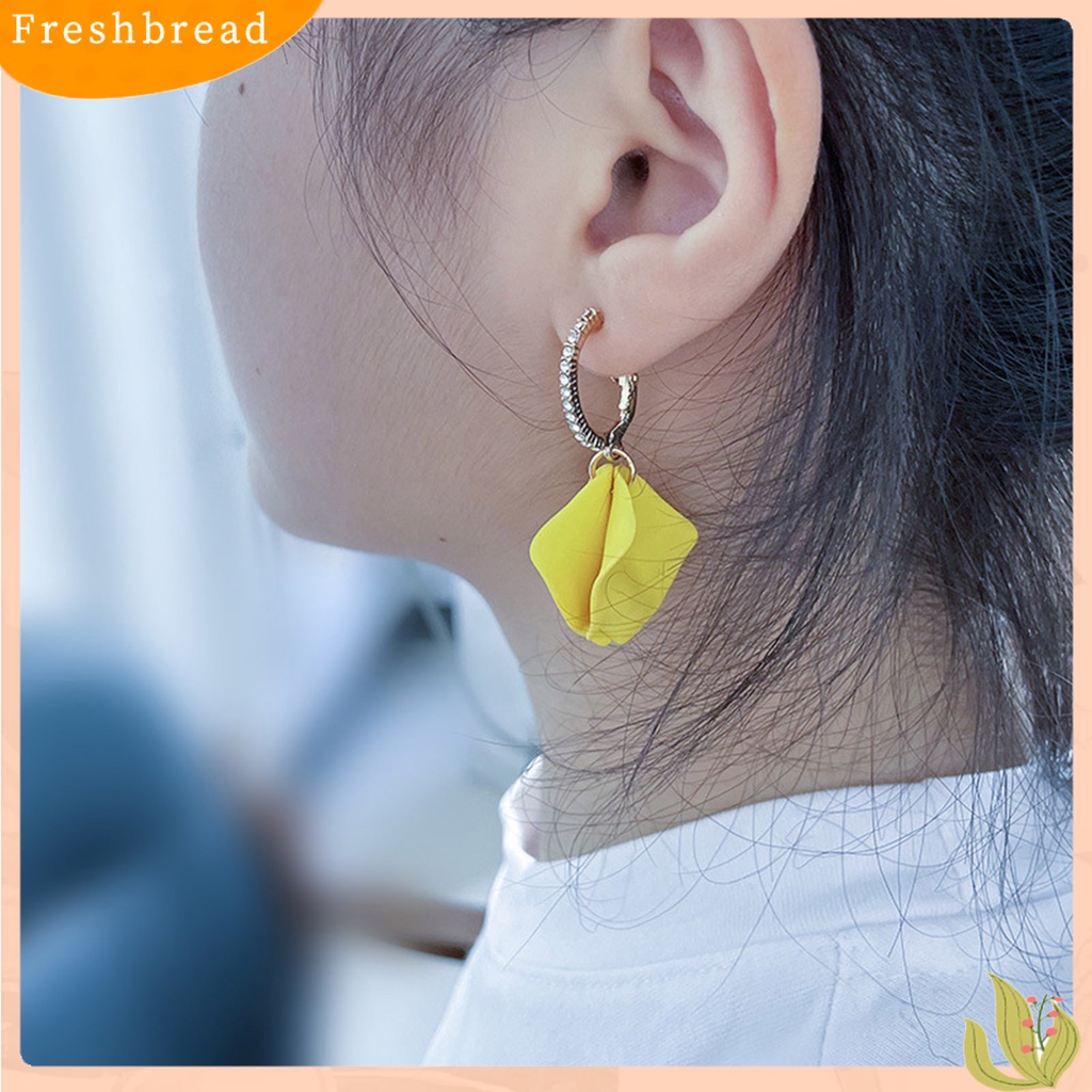 &lt; Freshbread &gt; 1pasang Anting Liontin Hias Anting Hoop Kelopak Bunga Mawar Artistik Untuk Hadiah