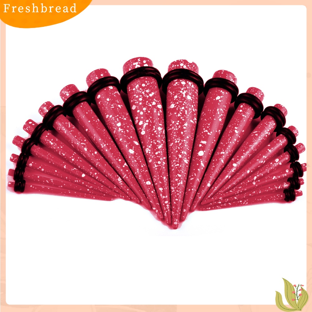 &lt; Freshbread &gt; 18Pcs Unisex Acrylic Gauge Ear Stretcher Taper Expander Spike Piercing Perhiasan