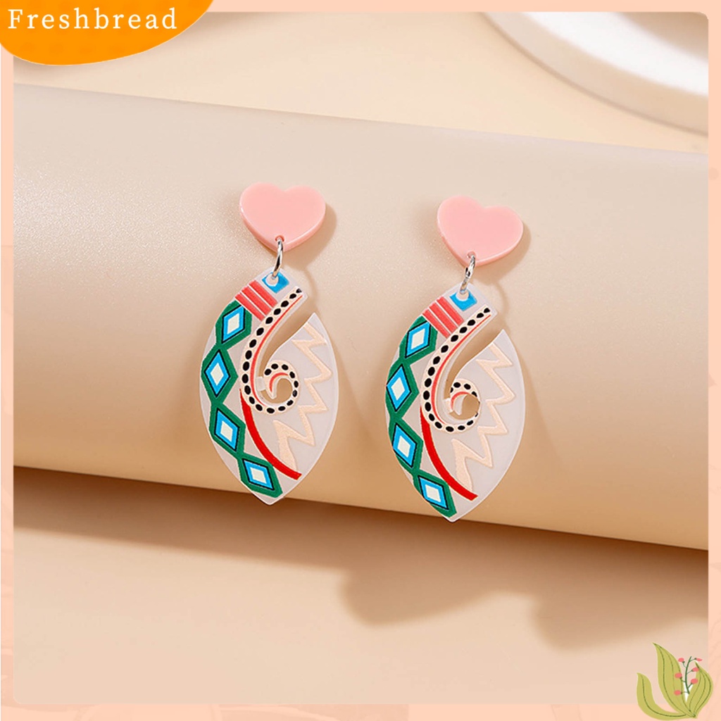 < Freshbread > 1pasang Anting Wanita Bagus Gloss Warna-Warni Fashion Perhiasan Bunga Bintang Kartun Geometris Anting Akrilik Hadiah Ulang Tahun