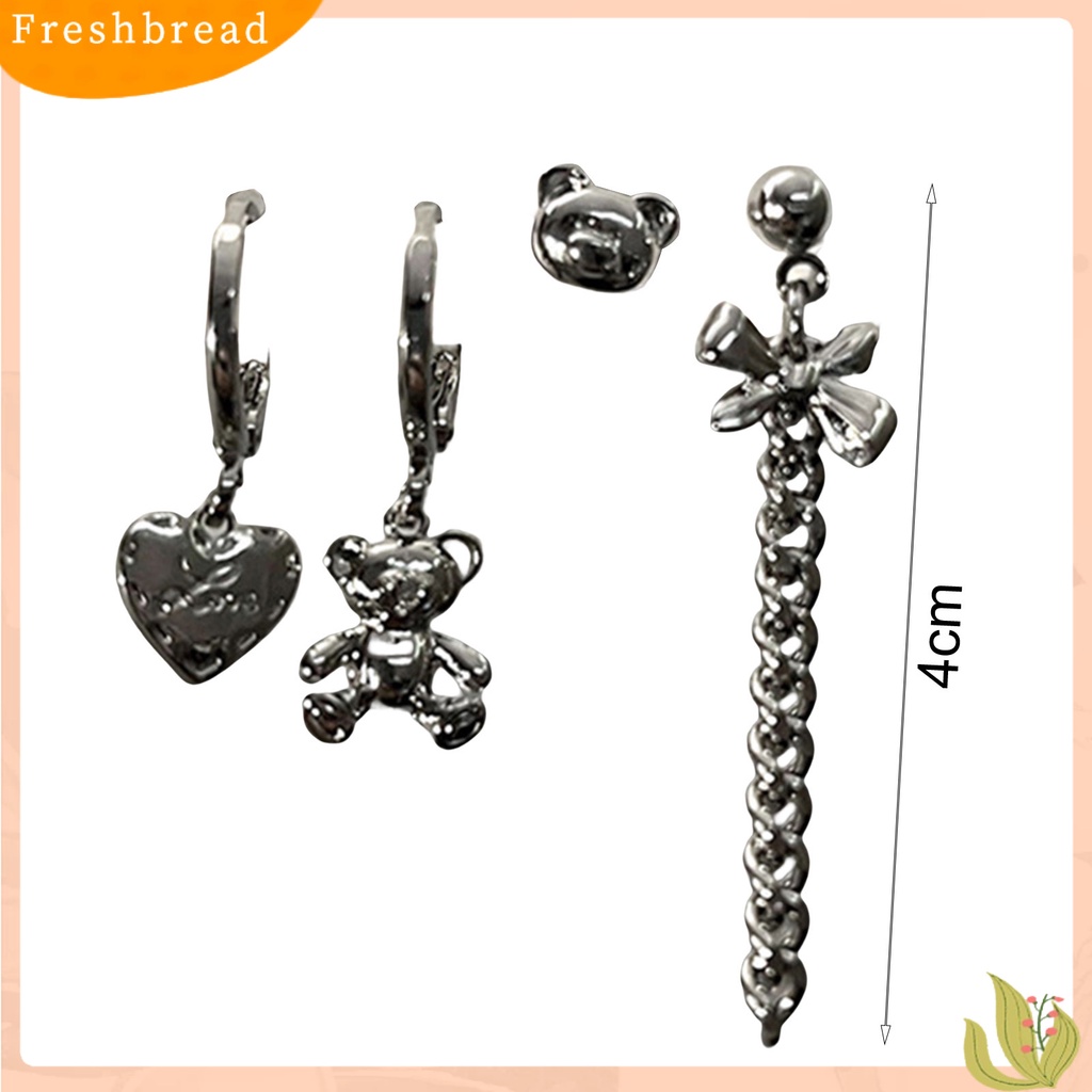 < Freshbread > 1set Anting Wanita Manis Keren Gothic Multi-Gaya Hadiah Elegan Alloy Cinta Hati Berbentuk Hoop Menjuntai Stud Earrings Kit Untuk Pacaran