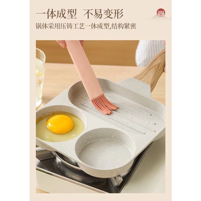 grill pan  Wajan Putih2&4 Lubang Anti Lengket Pancake Egg Marble Pan Frying Grill - Pan 2 Lubang(Q1G