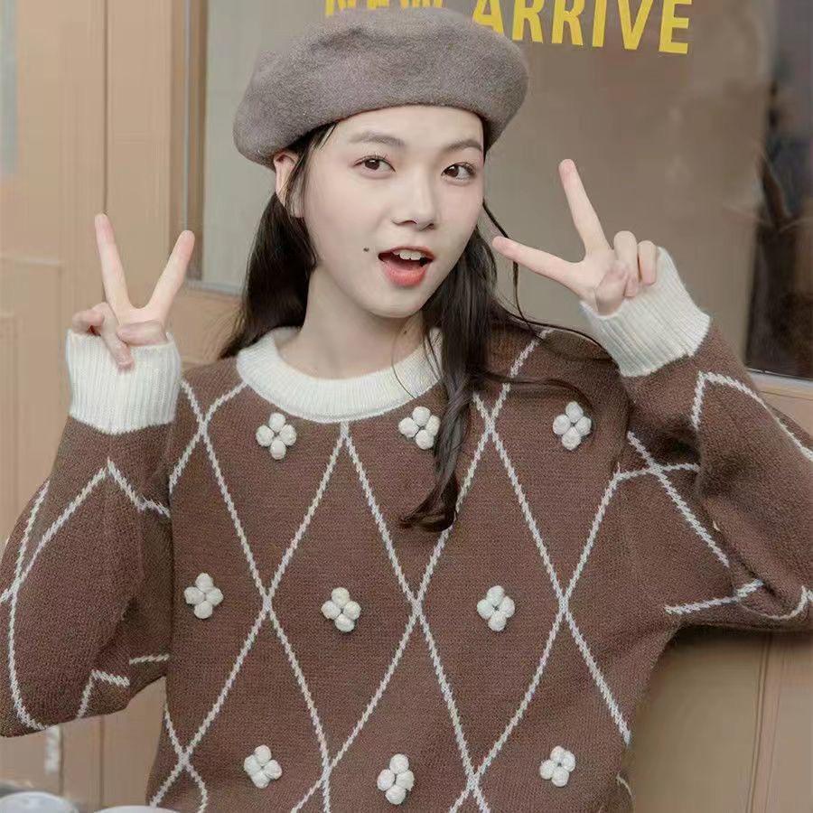 IMPORT CINDY WOMAN KNIT WOOL BLEND SWEATER WINTER AUTUMN BAJU HANGAT MANTEL WANITA MUSIM DINGIN