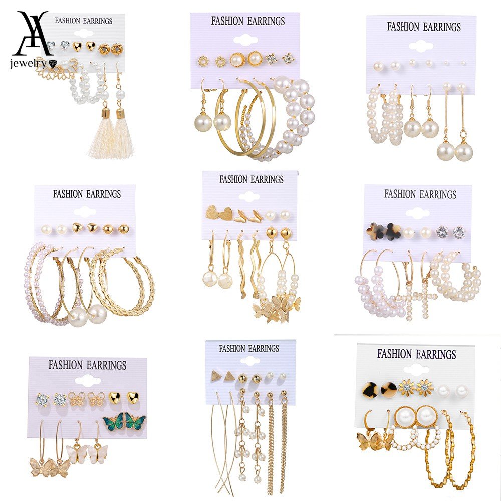 AY(CN) Ifyou Anting Tusuk Gantung Wanita Desain Bunga Hollow Warna Gold Gaya Bohemian Untuk Hadiah