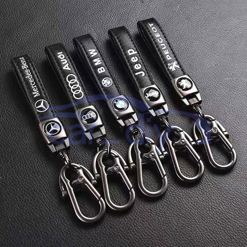 Gantungan Kunci Logam Kulit Logo Mobil Untuk Yamaha Honda Sepeda Motor Toyota Key Chain