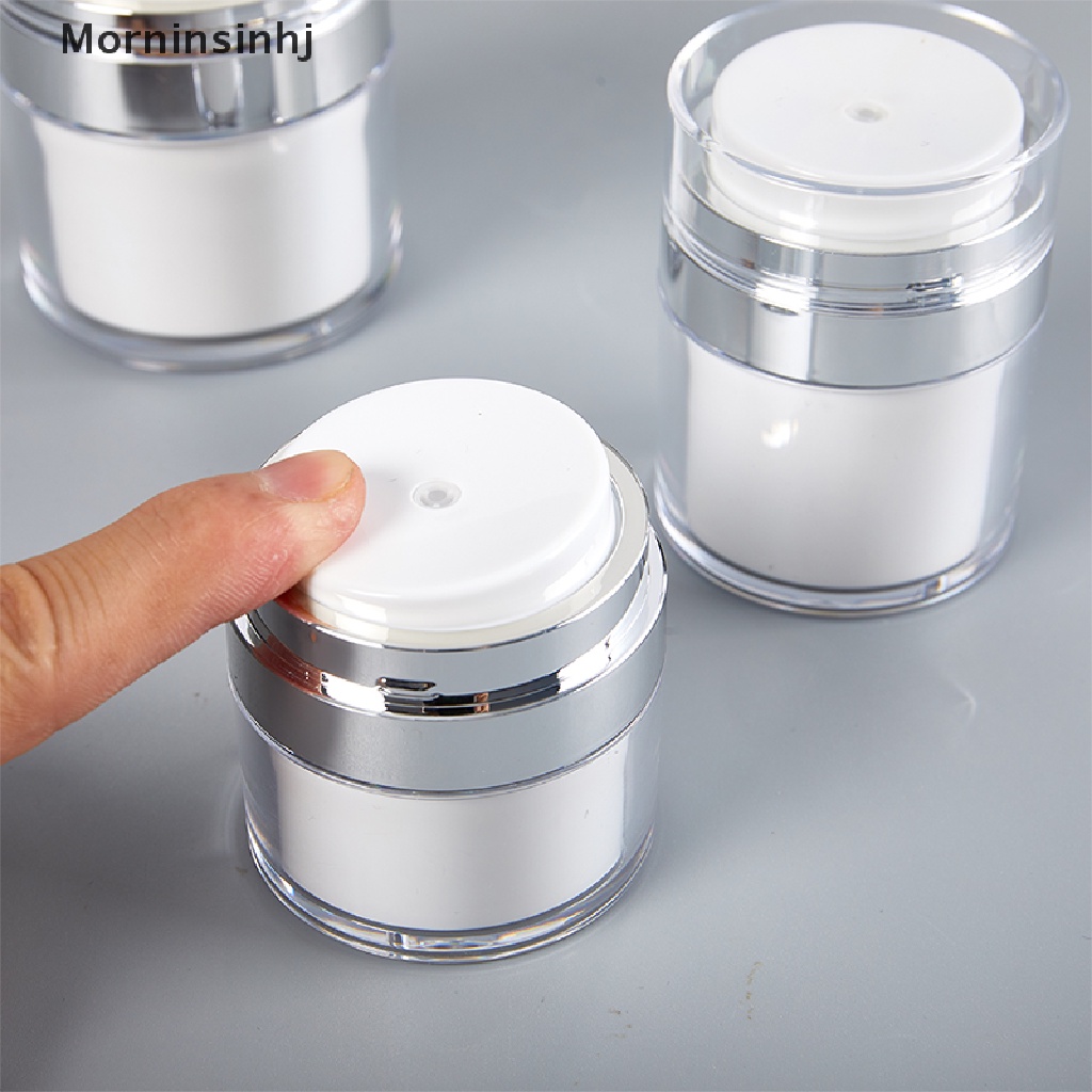 Mornin 15/30/50ml Vacuum Airless Pump Toples Wadah Kosmetik Isi Ulang Airless Travel id