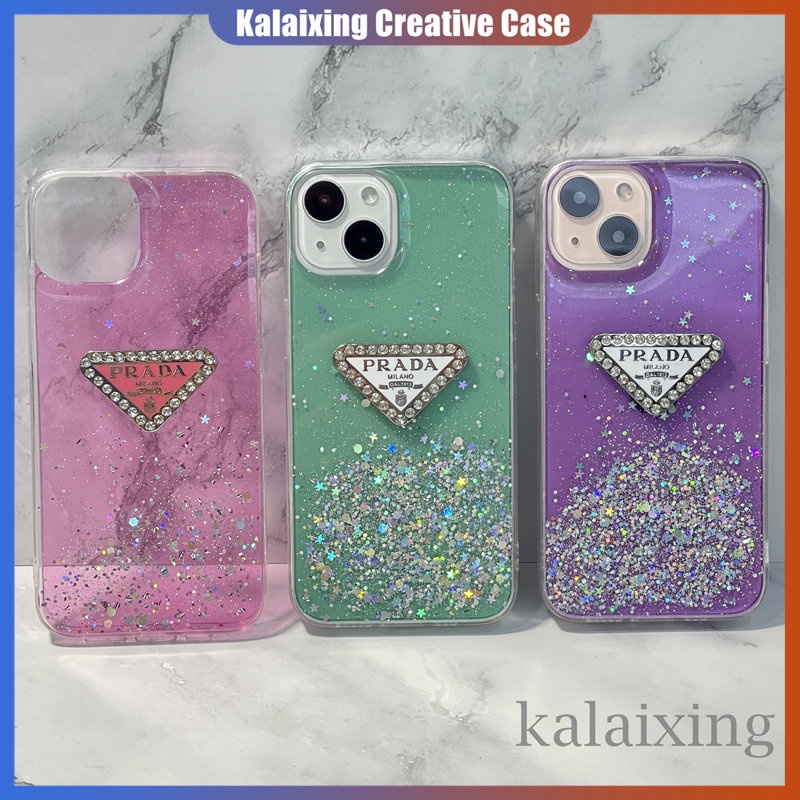 Casing Ponsel Logo Diamond Prada Untuk iPhone 14 Pro Max14Plus13 12 11 Pro Max Xs Max Xr X Xs7 8Plus Shiny Back Cover Soft Case
