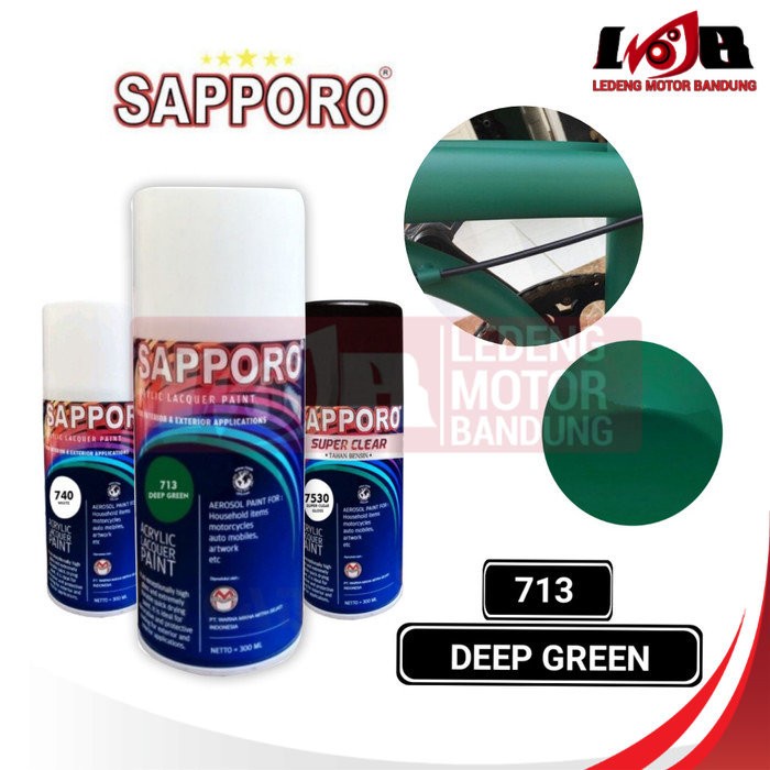 Sapporo 713 Deep Green Cat Semprot Aerosol Pilox Warna HIjau Tua