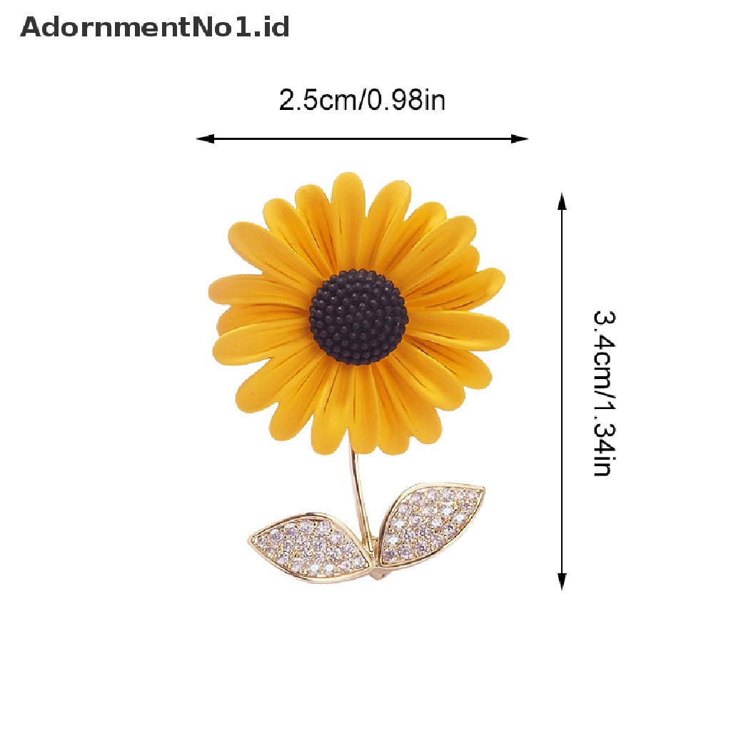 [AdornmentNo1] Bros Bunga Matahari Untuk Wanita Unisex Enamel Summer Beauty Sunflower Pesta Kantor [ID]