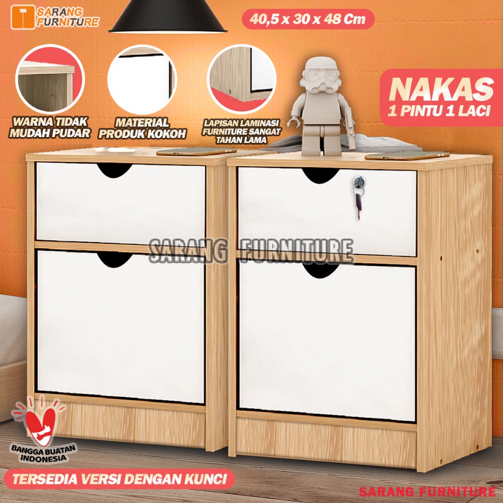 NAKAS MINIMALIS MEJA NAKAS 1 LACI 1 PINTU 01 MEJA NAKAS PORTABLE BESIDE TABLE